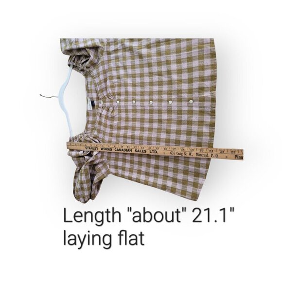 Universal Thread Gingham Puff Sleeve Top Size L - Picture 7 of 8